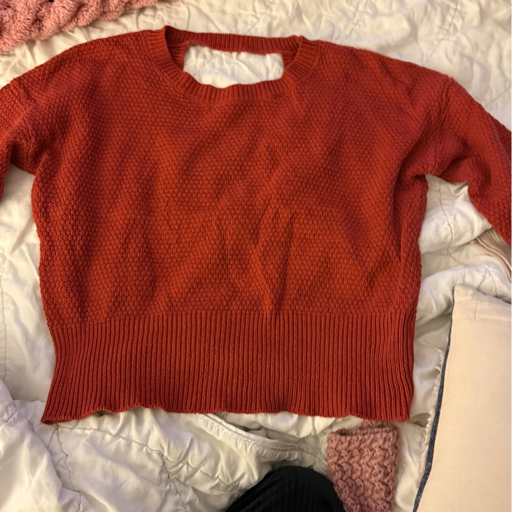 Hippie Rose Vibrant Red Crew Neck Sweater